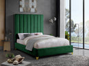 Via Green Velvet King Bed