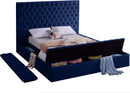 Bliss Navy Velvet King Bed (3 Boxes)