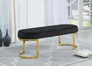 Lemar Black Velvet Bench