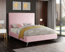 Jasmine Pink Velvet Queen Bed