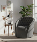 Alessio Grey Velvet Accent Chair