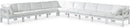 Nizuc White Waterproof Fabric Outdoor Patio Modular Sectional