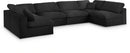 Serene Black Linen Fabric Deluxe Cloud Modular Sectional