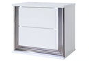 Ylime Smooth White Nightstand with LED