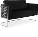 Casa Black Velvet Loveseat