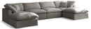 Plush Grey Velvet Standard Cloud Modular Sectional