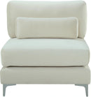 Julia Cream Velvet Modular Armless Chair