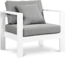 Nizuc Grey Waterproof Fabric Outdoor Patio Aluminum Arm Chair