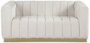 Marlon Cream Velvet Loveseat