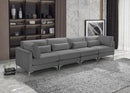 Julia Grey Velvet Modular Sofa (4 Boxes)