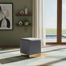 Jax Grey Velvet Ottoman/Stool