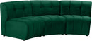 Limitless Green Velvet 3pc. Modular Sectional