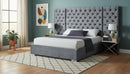 Grande Grey Velvet King Bed (3 Boxes)