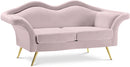 Lips Pink Velvet Loveseat