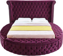 Luxus Purple Velvet Queen Bed