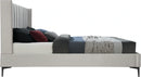Nadia Cream Velvet Queen Bed
