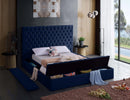 Bliss Navy Velvet King Bed (3 Boxes)