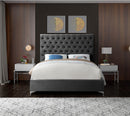 Cruz Grey Velvet King Bed
