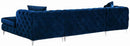 Gail Navy Velvet 3pc. Sectional
