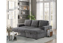 U2660 Grey L Sofa Bed Sectional with Pullout