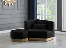 Marquis Black Velvet Ottoman