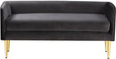 Audrey Grey Velvet Bench