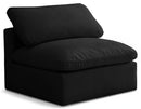 Plush Black Velvet Standard Cloud Modular Armless Chair