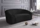 Riley Black Velvet Loveseat