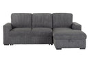 U2660 Grey L Sofa Bed Sectional Without Pullout