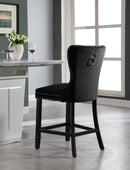 Nikki Black Velvet Stool