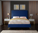 Jasmine Navy Velvet Queen Bed