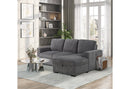 U2660 Grey L Sofa Bed Sectional with Pullout