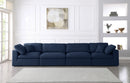 Serene Navy Linen Fabric Deluxe Cloud Modular Sofa