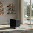 Jax Black Velvet Ottoman/Stool
