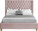 Barolo Pink Velvet Full Bed