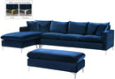 Naomi Navy Velvet 2pc. Reversible Sectional