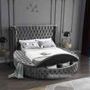 Luxus Grey Velvet Full Bed (3 Boxes)