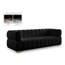 Gwen Black Velvet Sofa