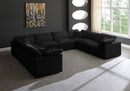 Plush Black Velvet Standard Cloud Modular Sectional