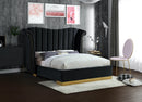 Flora Black Velvet King Bed (3 Boxes)
