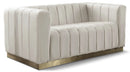 Marlon Cream Velvet Loveseat
