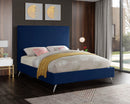 Jasmine Navy Velvet Queen Bed