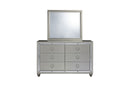 RILEY SILVER FULL BED, DRESSER, MIRROR AND NIGHSTAND