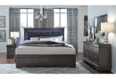 POMPEI METALLIC GREY QUEEN BED, DRESSER, MIRROR AND 2 NIGHTSTANDS - NY Furniture Direct (NY)