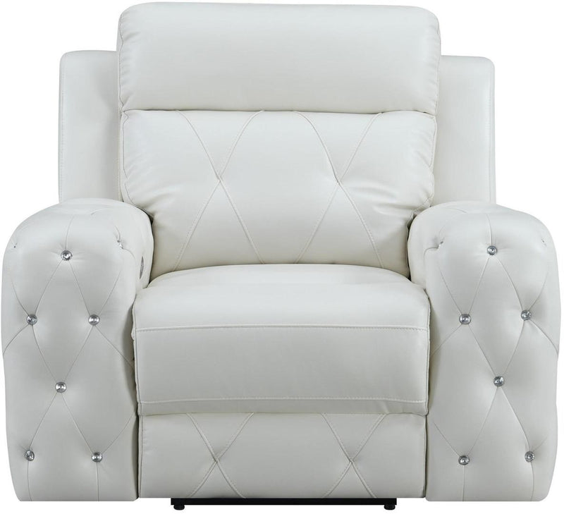 Global Furniture U8311 Power Reclining Chair in White image