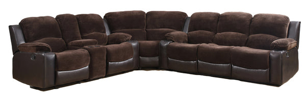 Global Furniture U1301 3-Piece Sectional in Champion Chocolate/Brown image