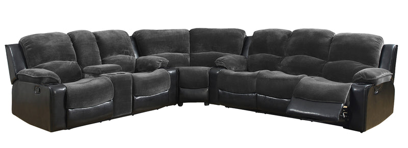 Global Furniture U1301 3-Piece Sectional in Champion Thunder/Black image
