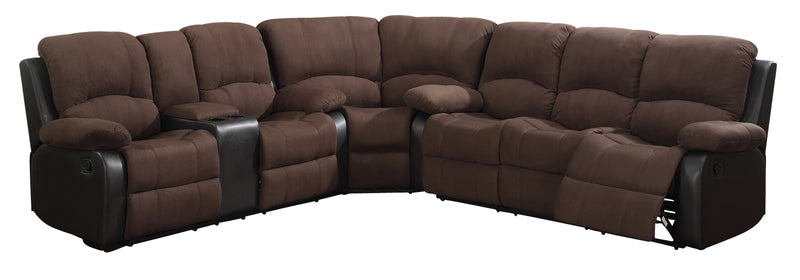 Global Furniture U1710 3-Piece Sectional in Rider Chocolate image