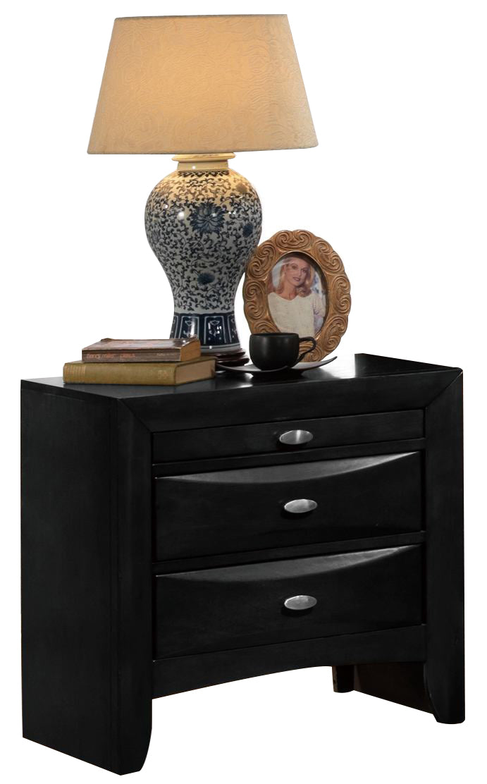 Global Furniture Celia 2 Drawer Nightstand in Black image
