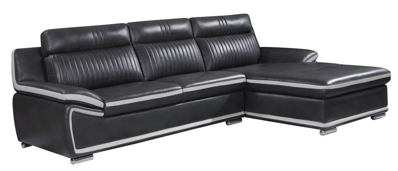 Global Furniture U7490 2-Piece Sectional in Blanche Lividity/ Light Grey image